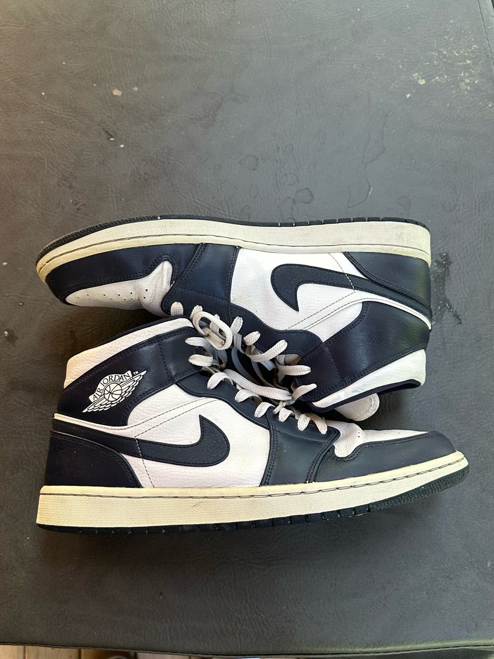 Nike Air Jordan 1 Mid Navy & White Men's Sneakers